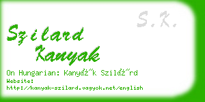 szilard kanyak business card